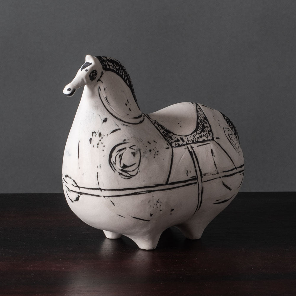 Stig Lindberg for Gustavsberg, stoneware horse with hand painted decoration H1025