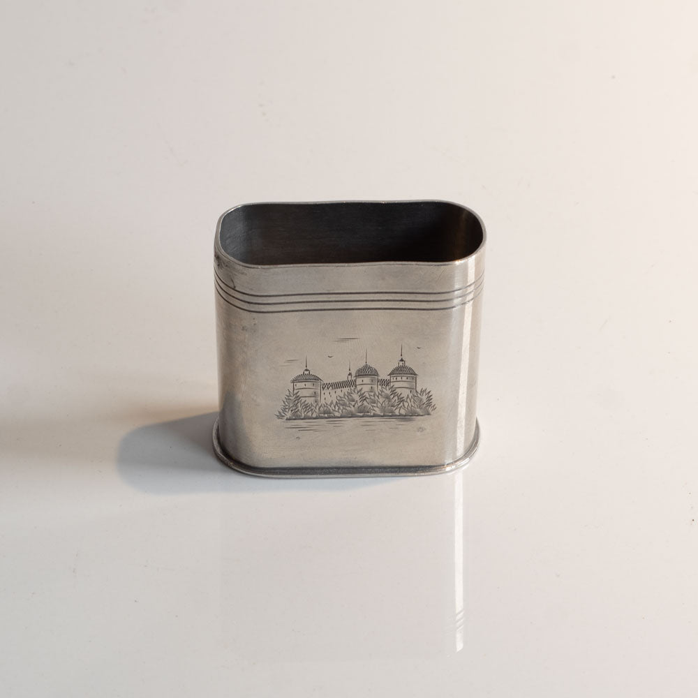 GAB Tenn, Sweden, toothpick holder with impressed castle motif M4185