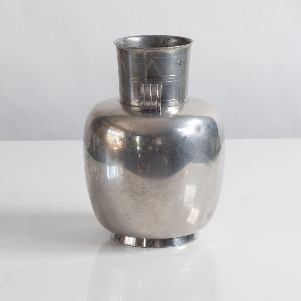 Folke Arström for Åke Wiberg, Sweden, decorated pewter vase L3769
