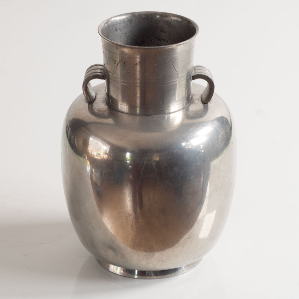 Folke Arström for Åke Wiberg, Sweden, decorated pewter vase L3769