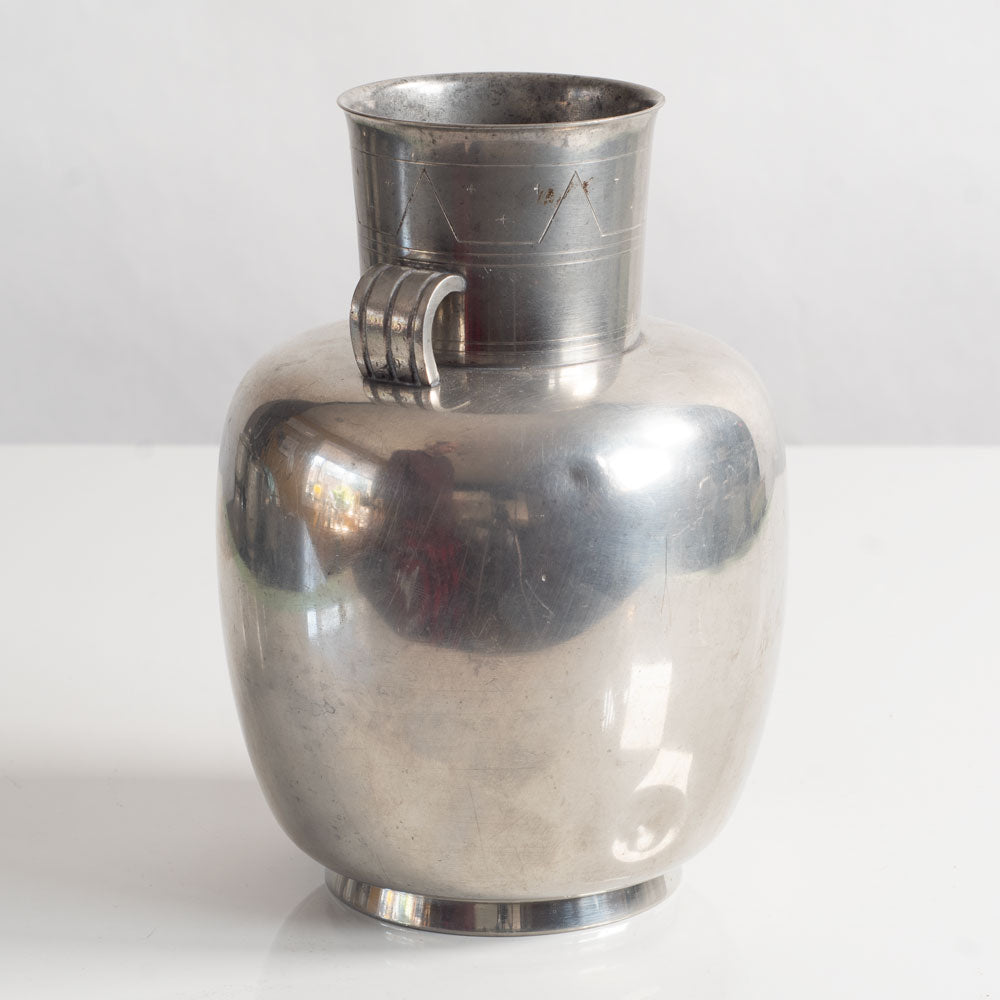 Folke Arström for Åke Wiberg, Sweden, decorated pewter vase L3769