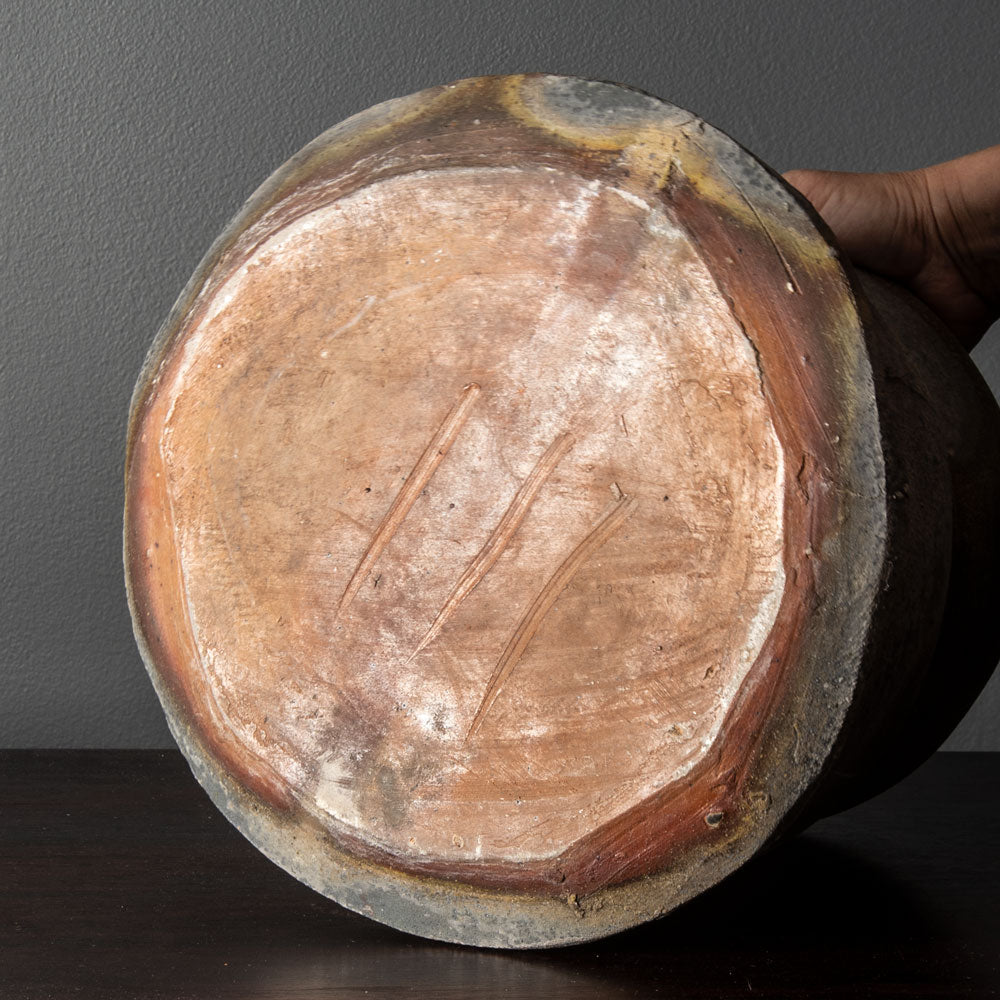 Paul Chaleff, US unique stoneware unglazed vessel H1218