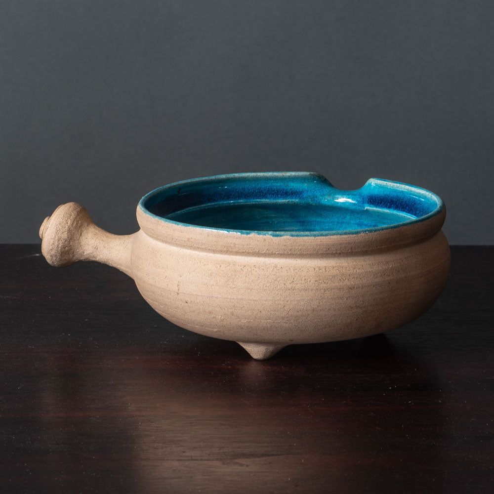 Nils Kähler for Herman A. Kähler Keramik, Denmark, shallow pouring vessel with turquoise glaze H1342