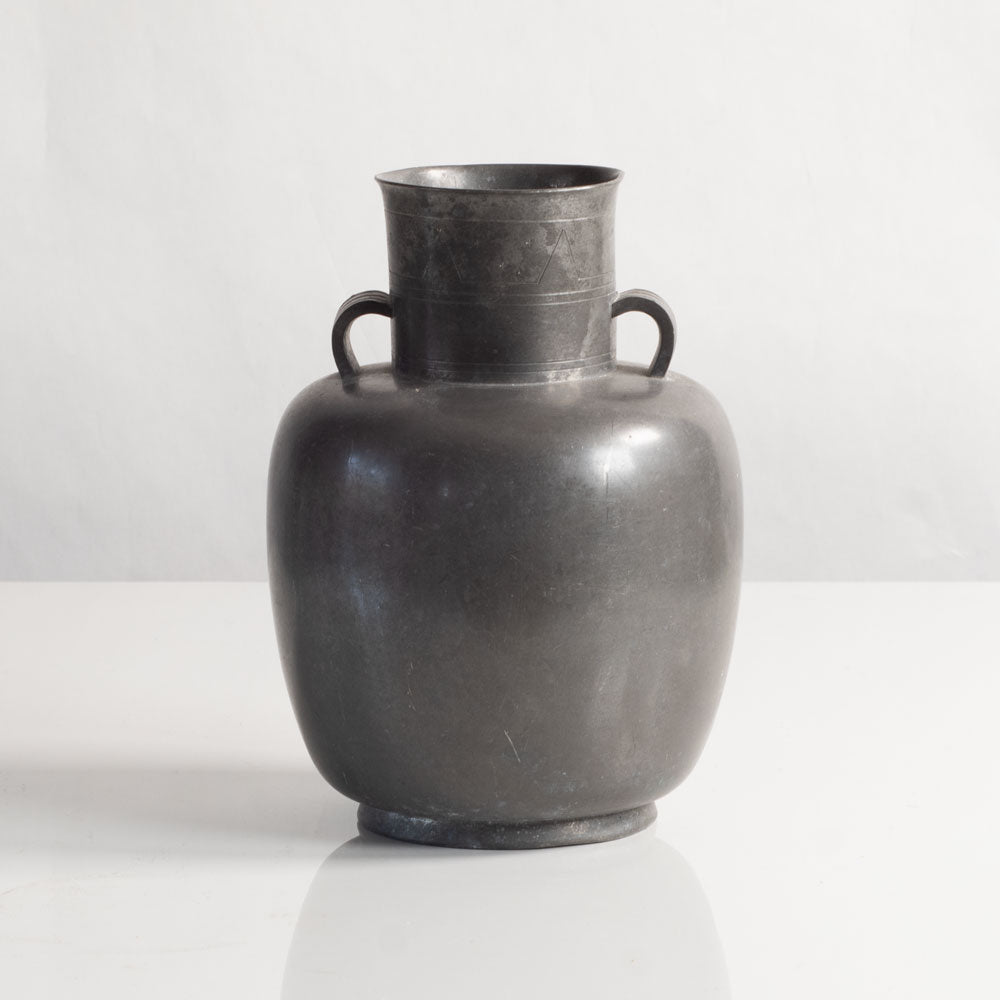Folke Arström for Åke Wiberg, Sweden, decorated pewter vase K2658