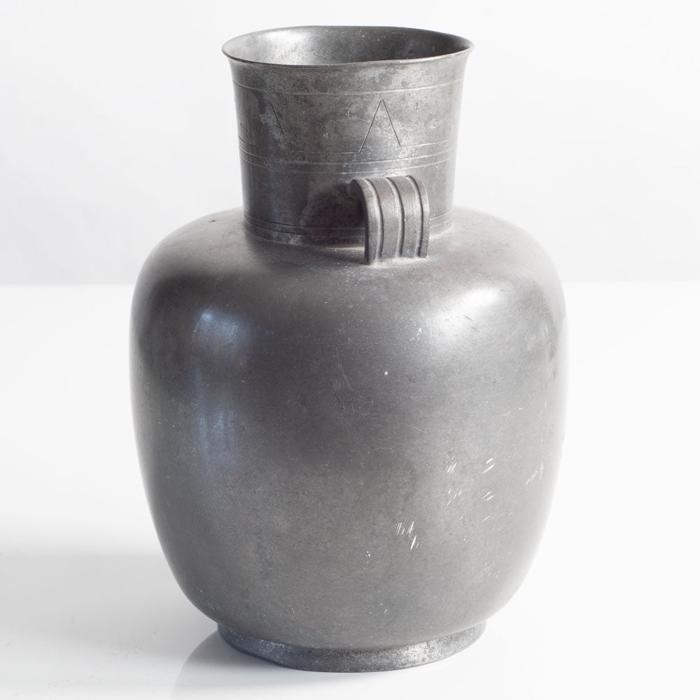 Folke Arström for Åke Wiberg, Sweden, decorated pewter vase K2658