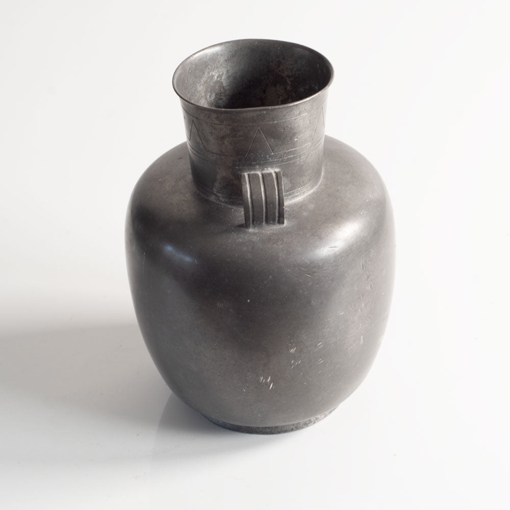Folke Arström for Åke Wiberg, Sweden, decorated pewter vase K2658