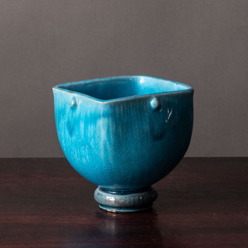 Nils Kähler for Herman A. Kähler Keramik bowl with turquoise glaze H1533
