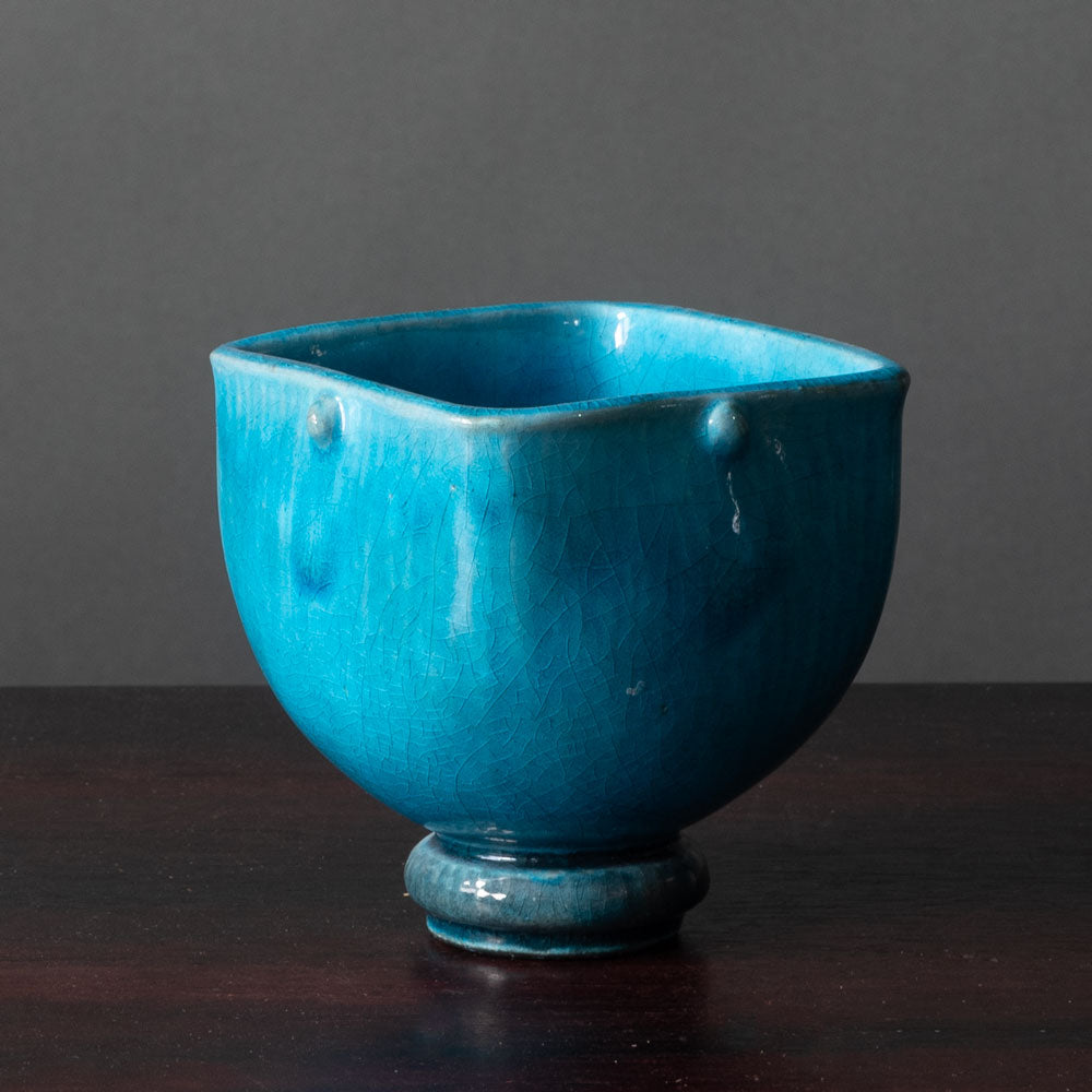 Nils Kähler for Herman A. Kähler Keramik bowl with turquoise glaze H1533