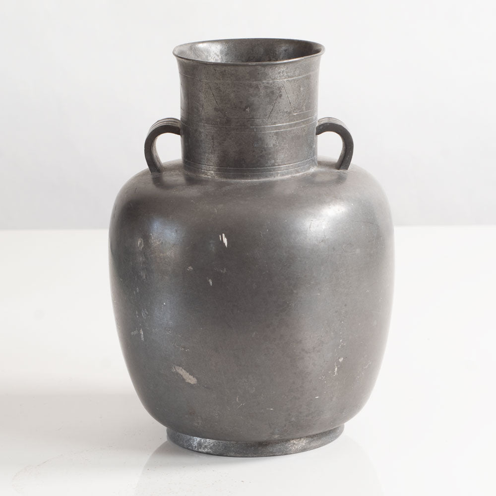 Folke Arström for Åke Wiberg, Sweden, decorated pewter vase K2658