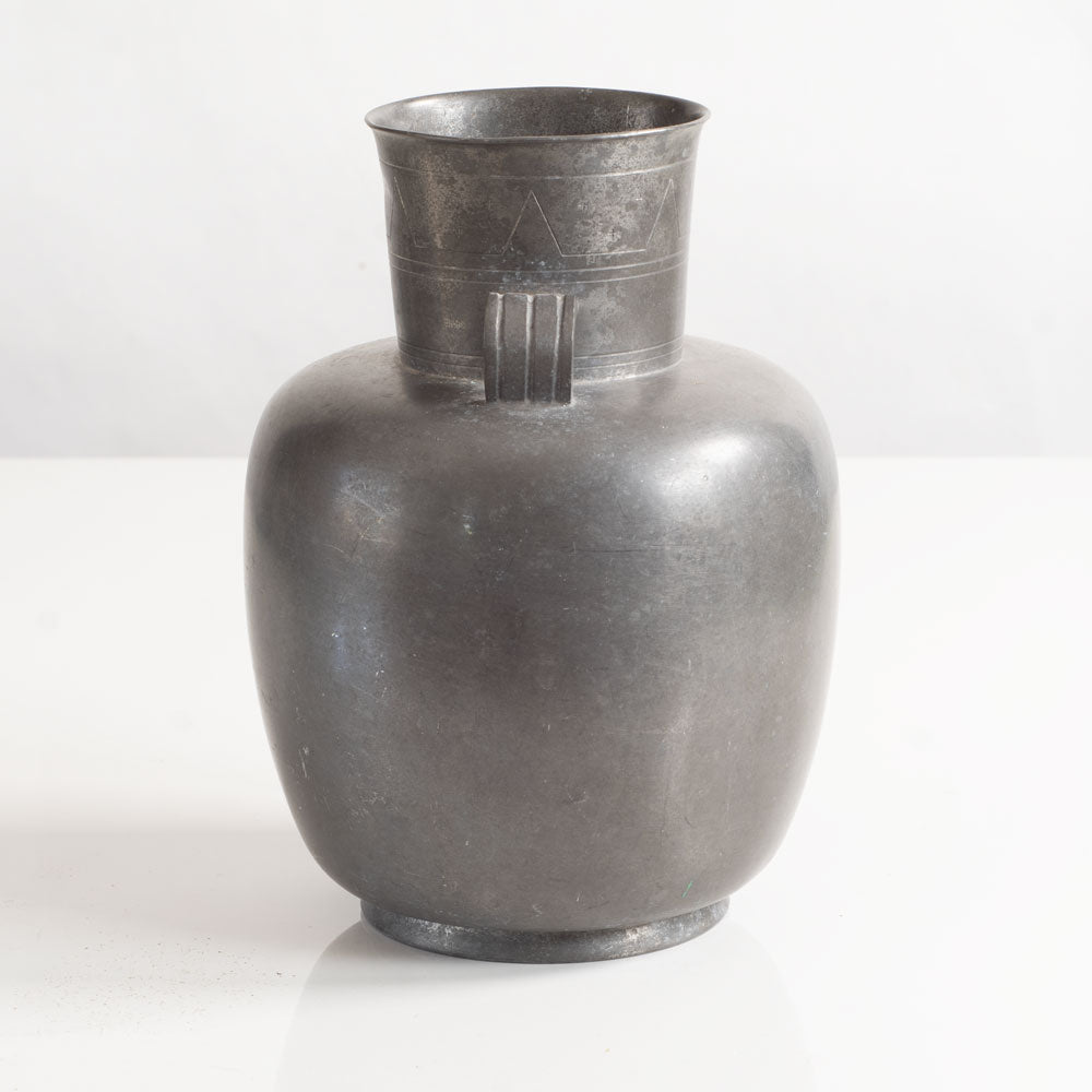 Folke Arström for Åke Wiberg, Sweden, decorated pewter vase K2658