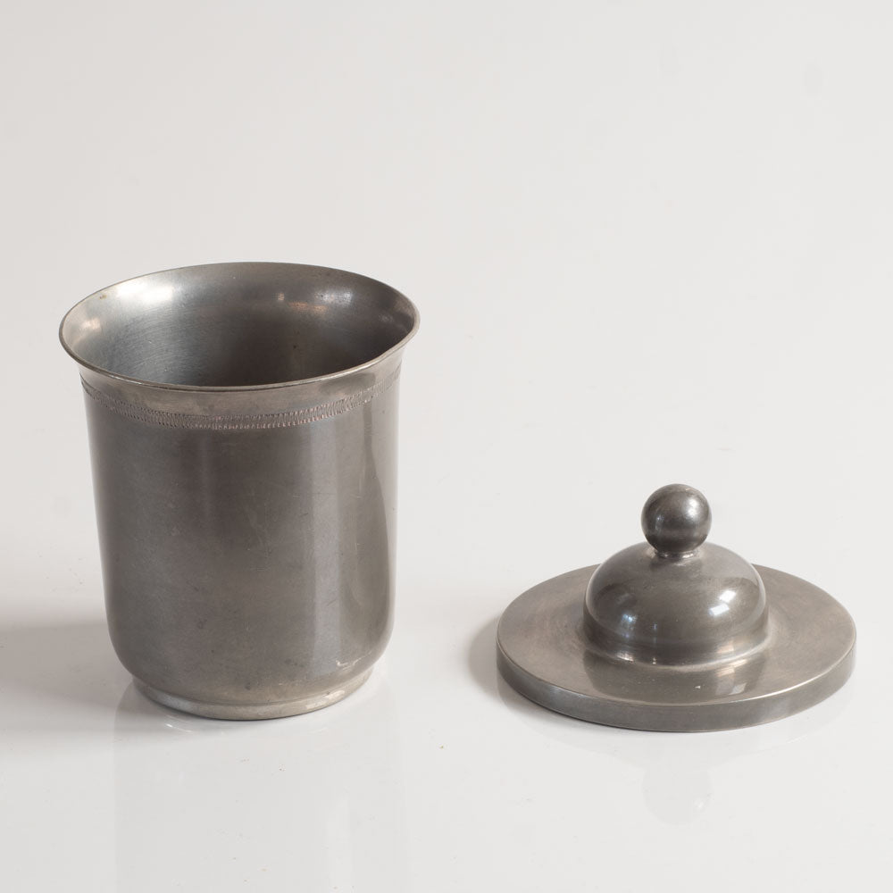 Swedish, decorated lidded jar M4141