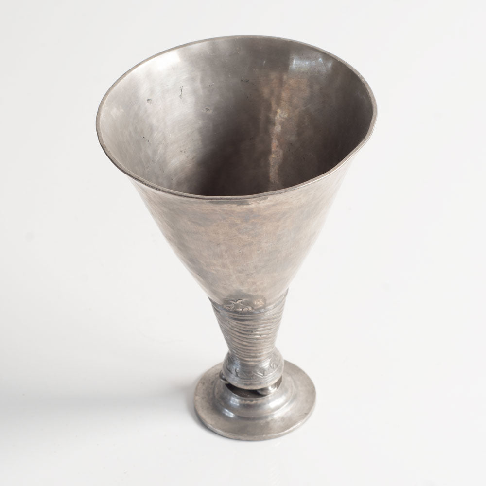 Johan Rohde, Denmark, pewter chalice with decorated stem M4033
