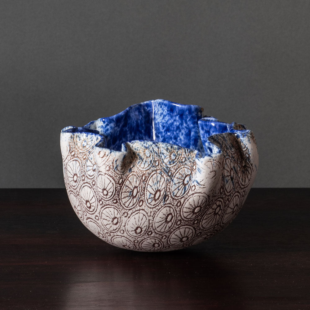 Bengt Berglund for Gustavsberg, Sweden, unique stoneware bowl K2918
