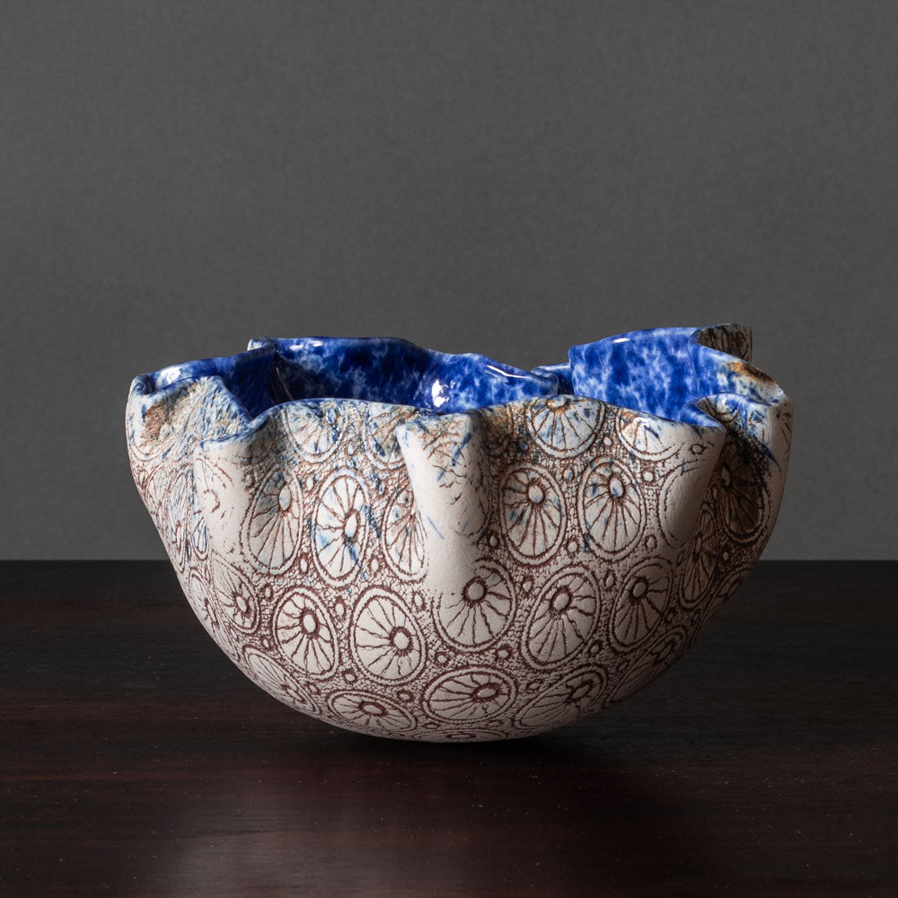 Bengt Berglund for Gustavsberg, Sweden, unique stoneware bowl K2918