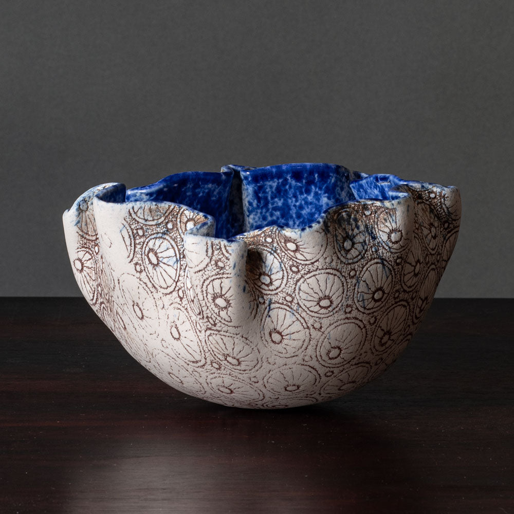Bengt Berglund for Gustavsberg, Sweden, unique stoneware bowl K2918