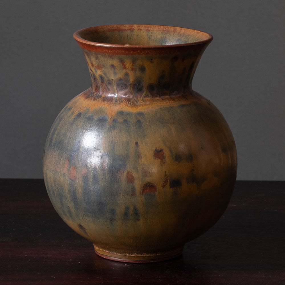 Patrick Nordstrom and Carl Halier for Royal Copenhagen, vase with brown glaze K2480