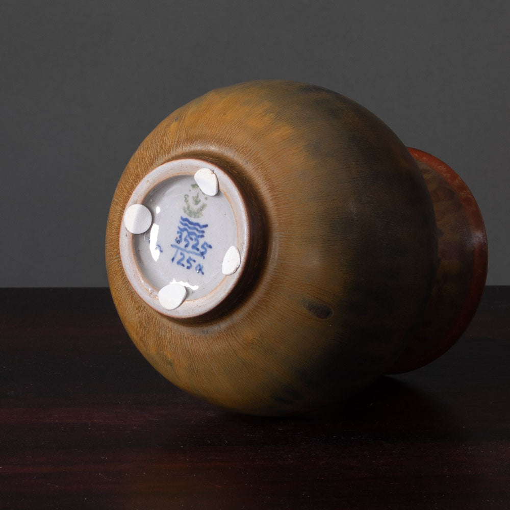 Patrick Nordstrom and Carl Halier for Royal Copenhagen, vase with brown glaze K2480