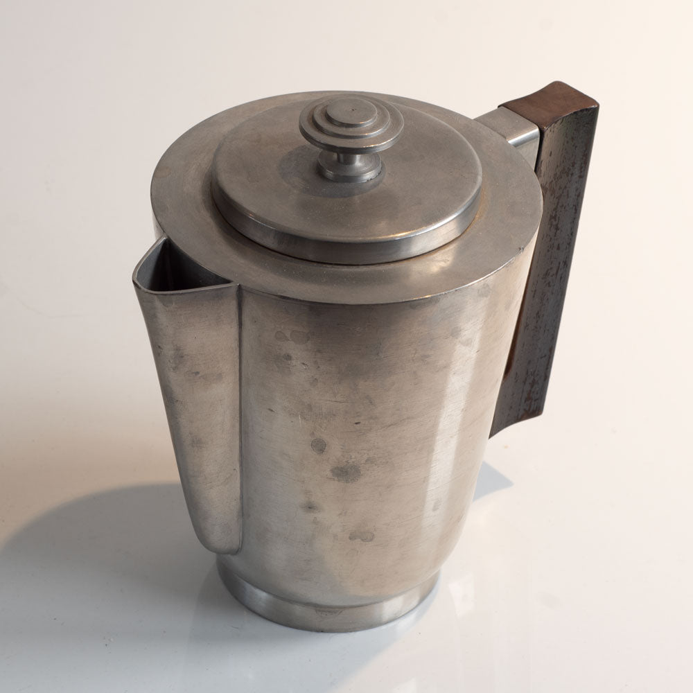 GAB Tenn, Sweden, pewter tea pot with wooden handle L3863