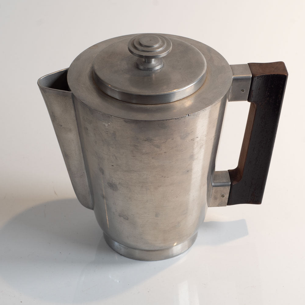 GAB Tenn, Sweden, pewter tea pot with wooden handle L3863