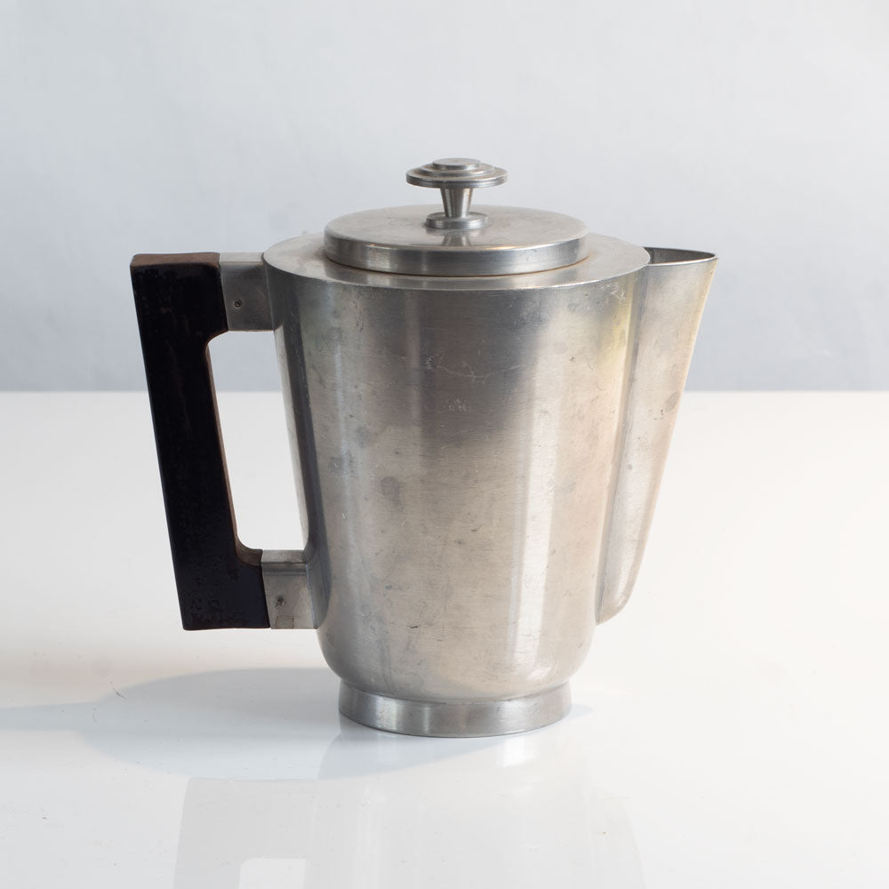 GAB Tenn, Sweden, pewter tea pot with wooden handle L3863