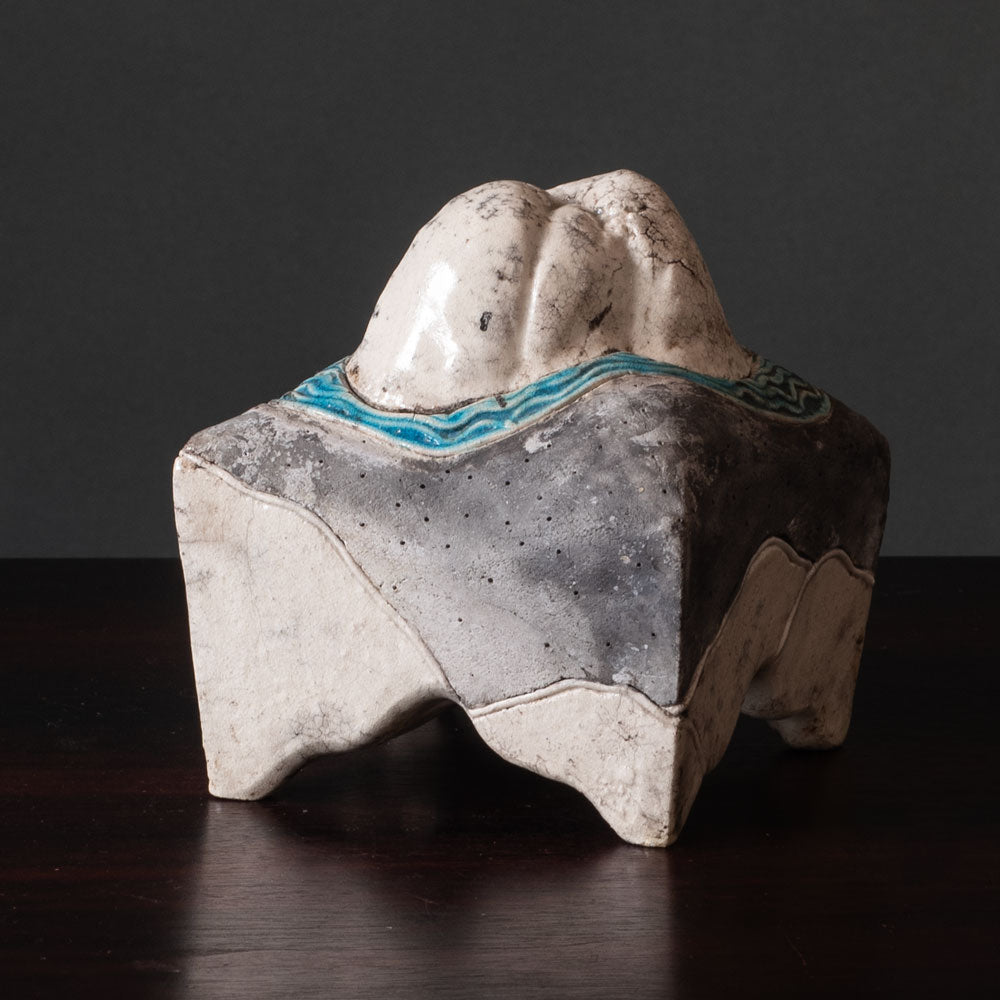 Wayne Higby, US, stoneware sculptural lidded vessel from the "Island" series K2720