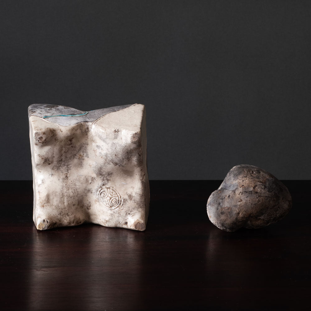 Wayne Higby, US, stoneware sculptural lidded vessel from the "Island" series K2720