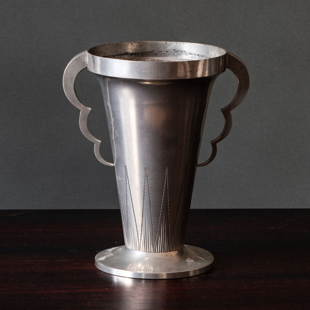 Prima Svenskt Tenn, Sweden, art deco pewter vase with two handles L3095