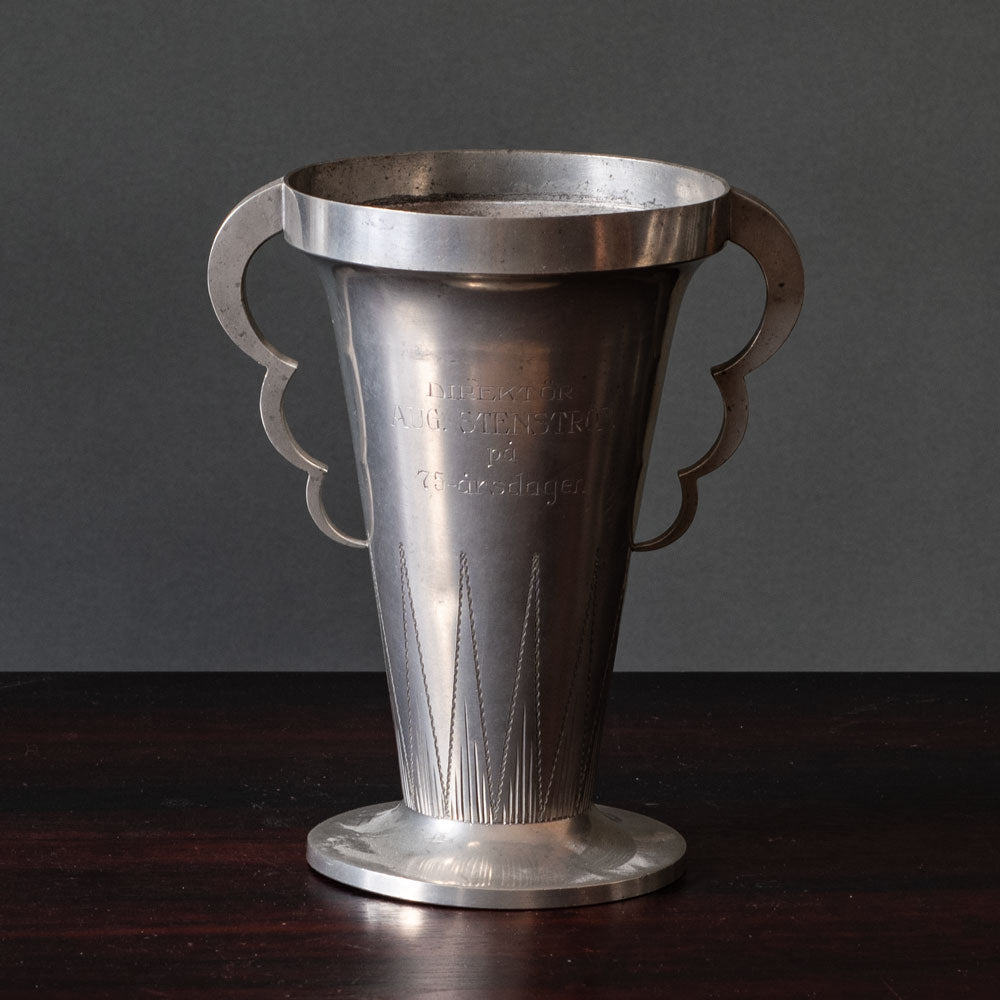 Prima Svenskt Tenn, Sweden, art deco pewter vase with two handles L3095