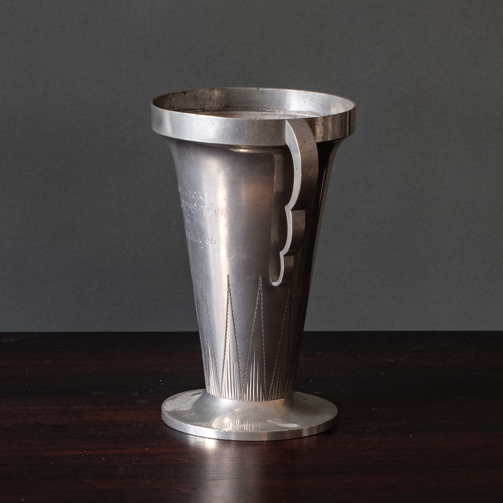 Prima Svenskt Tenn, Sweden, art deco pewter vase with two handles L3095