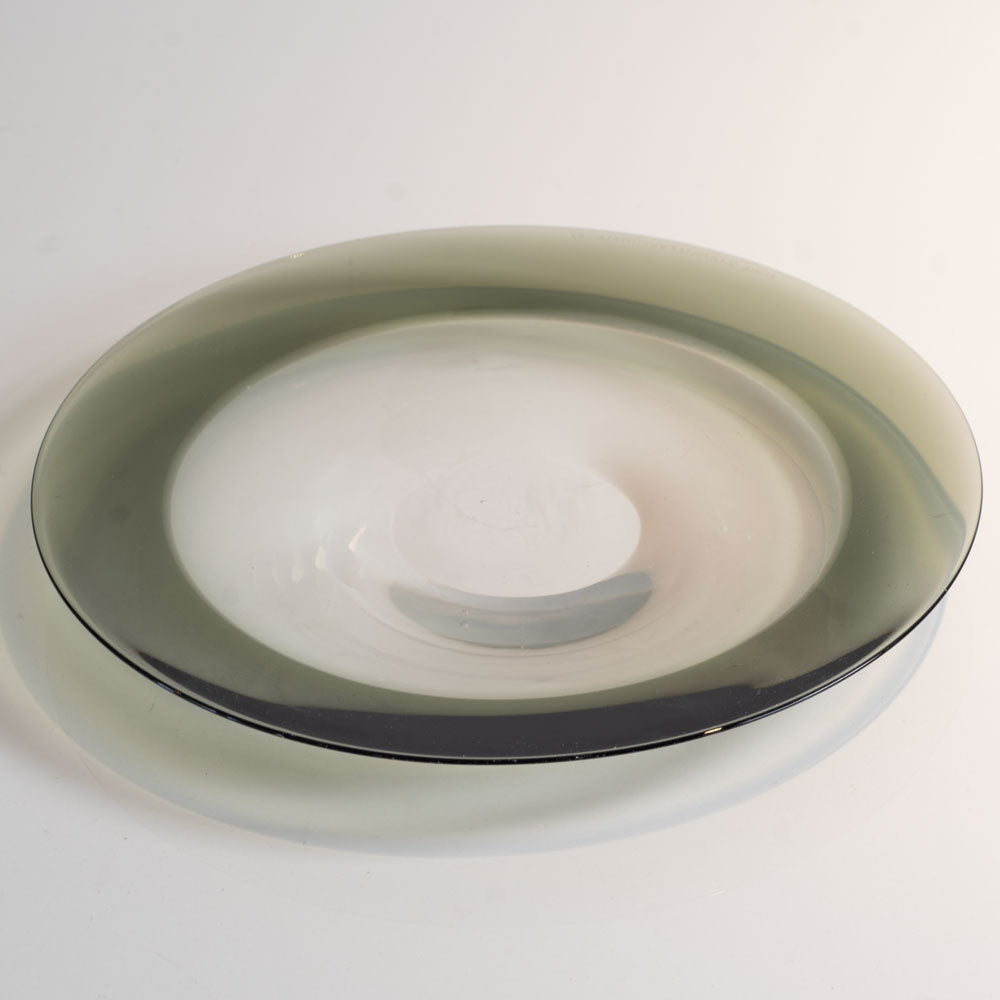 Timo Sarpaneva for Iittala, green glass dish N9688