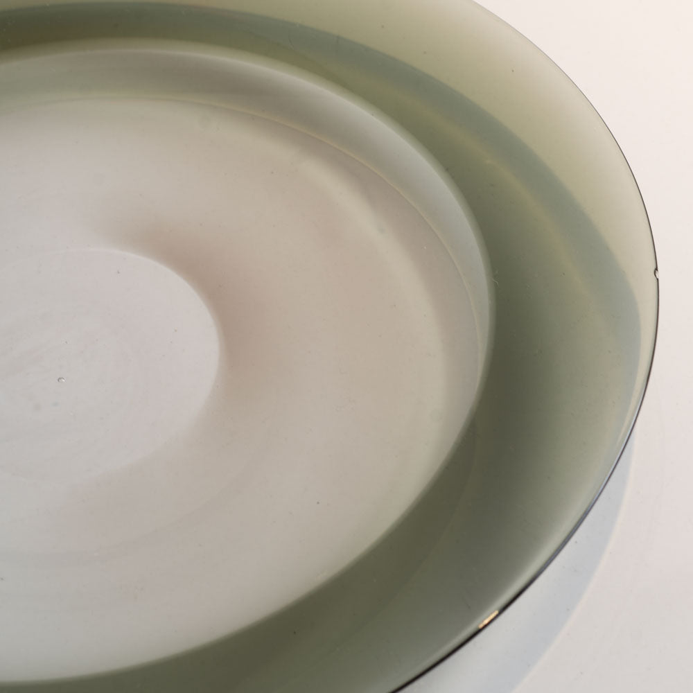 Timo Sarpaneva for Iittala, green glass dish N9688