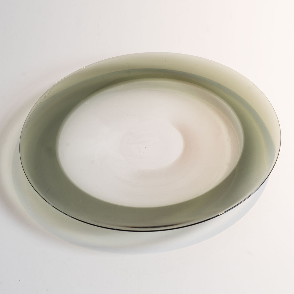 Timo Sarpaneva for Iittala, green glass dish N9688