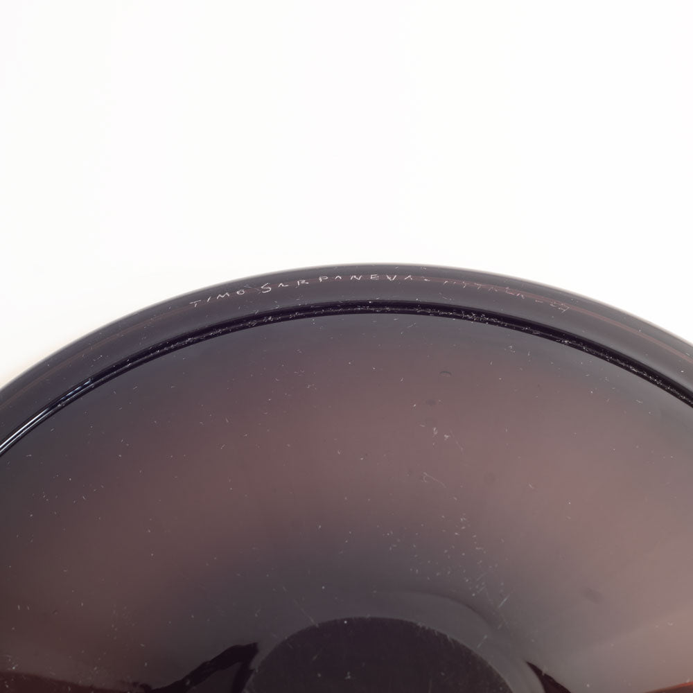 Timo Sarpaneva for Iittala, purple glass dish N4024D