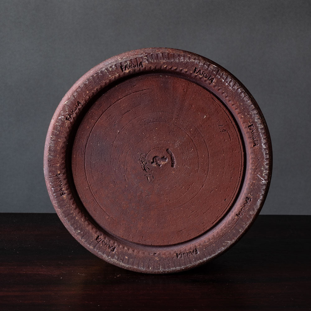 Wilhelm Kåge for Gustavsberg, Sweden, unique large stoneware "Farsta" vase with brown glaze  J1044