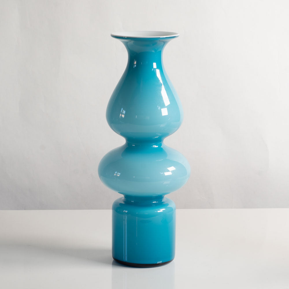 Per Lutken for Holmegaard, Denmark, "Carnaby" vase in blue glass M4187
