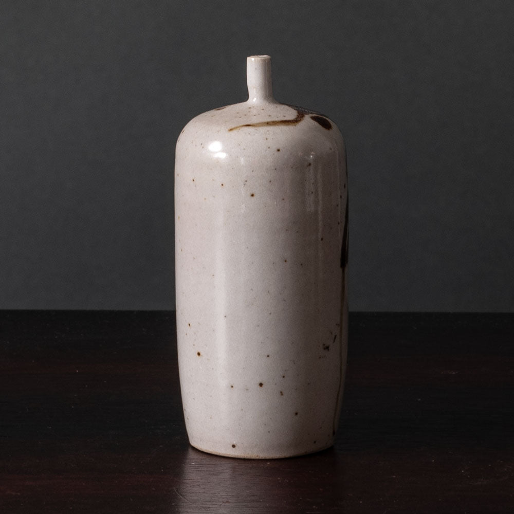 Claes Thell, Sweden, unique brown and white porcelain vase K2505