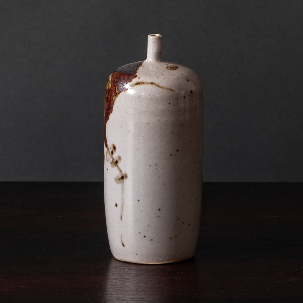 Claes Thell, Sweden, unique brown and white porcelain vase K2505