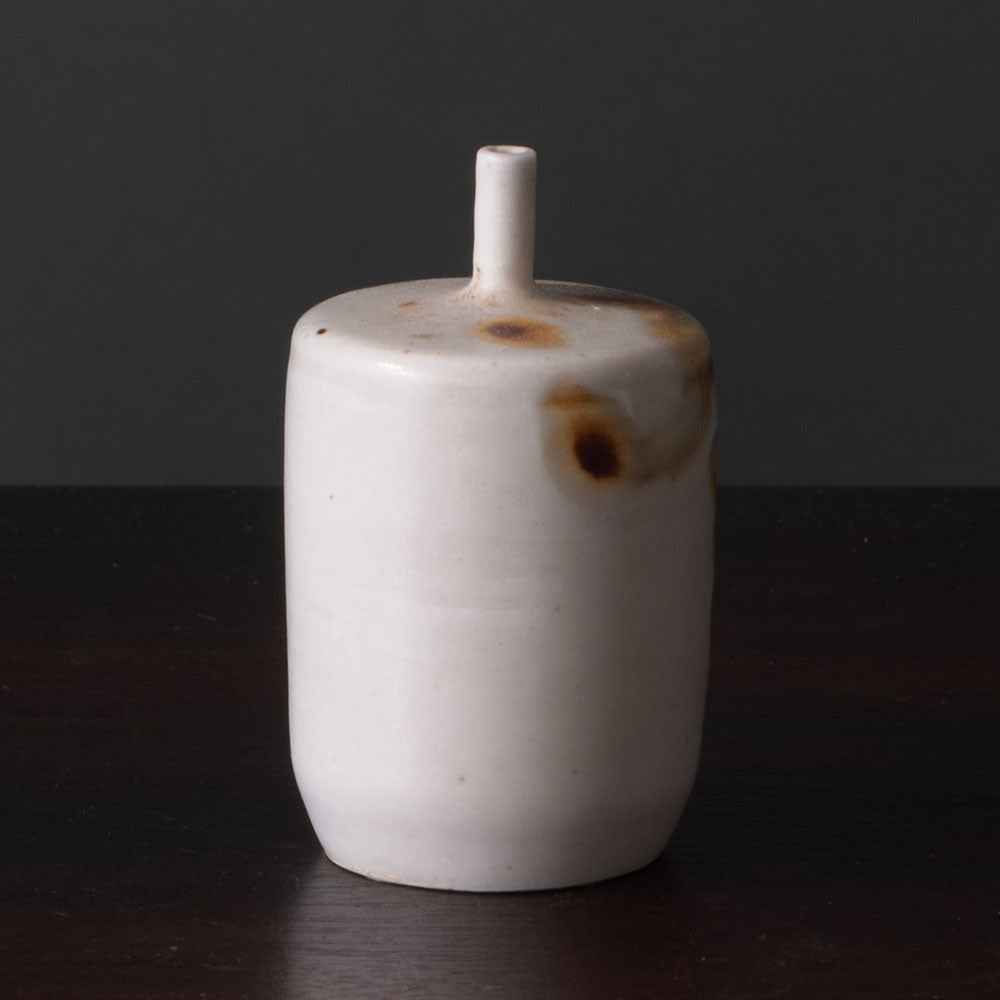 Claes Thell, Sweden, unique brown and white porcelain vase K2506