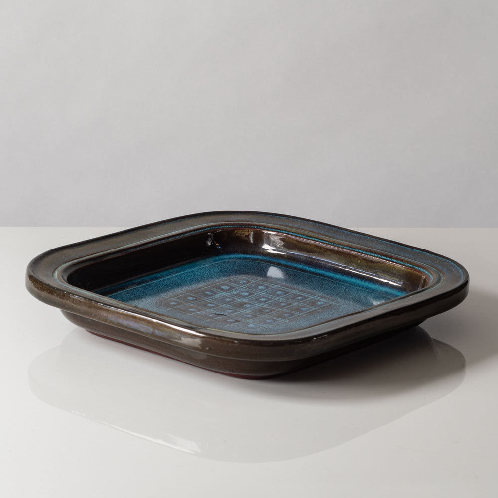 Wilhelm Kåge for Gustavsberg, Sweden, unique square "Farsta" dish J1332