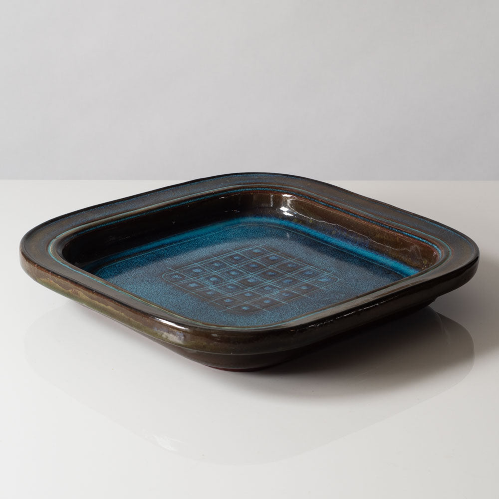 Wilhelm Kåge for Gustavsberg, Sweden, unique square "Farsta" dish J1332