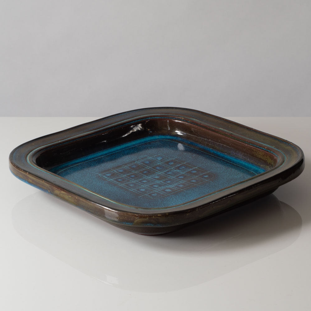Wilhelm Kåge for Gustavsberg, Sweden, unique square "Farsta" dish J1332