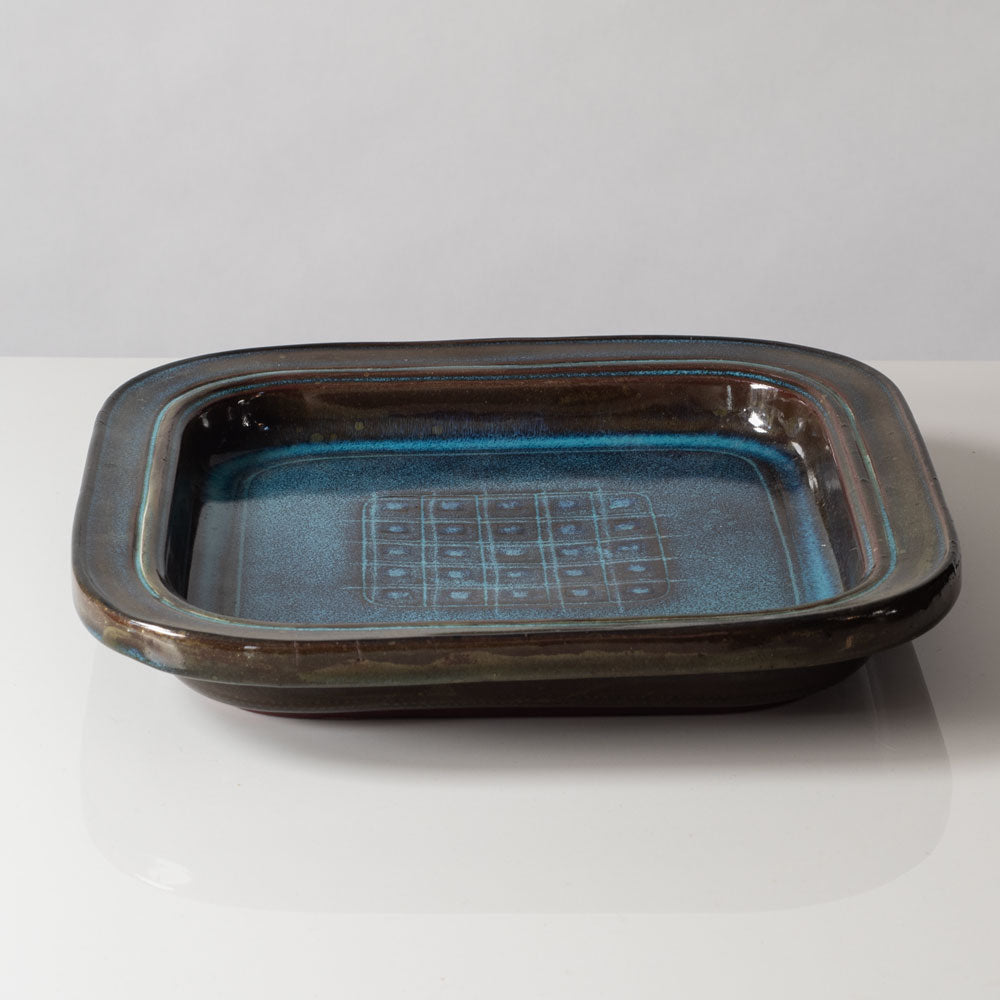 Wilhelm Kåge for Gustavsberg, Sweden, unique square "Farsta" dish J1332