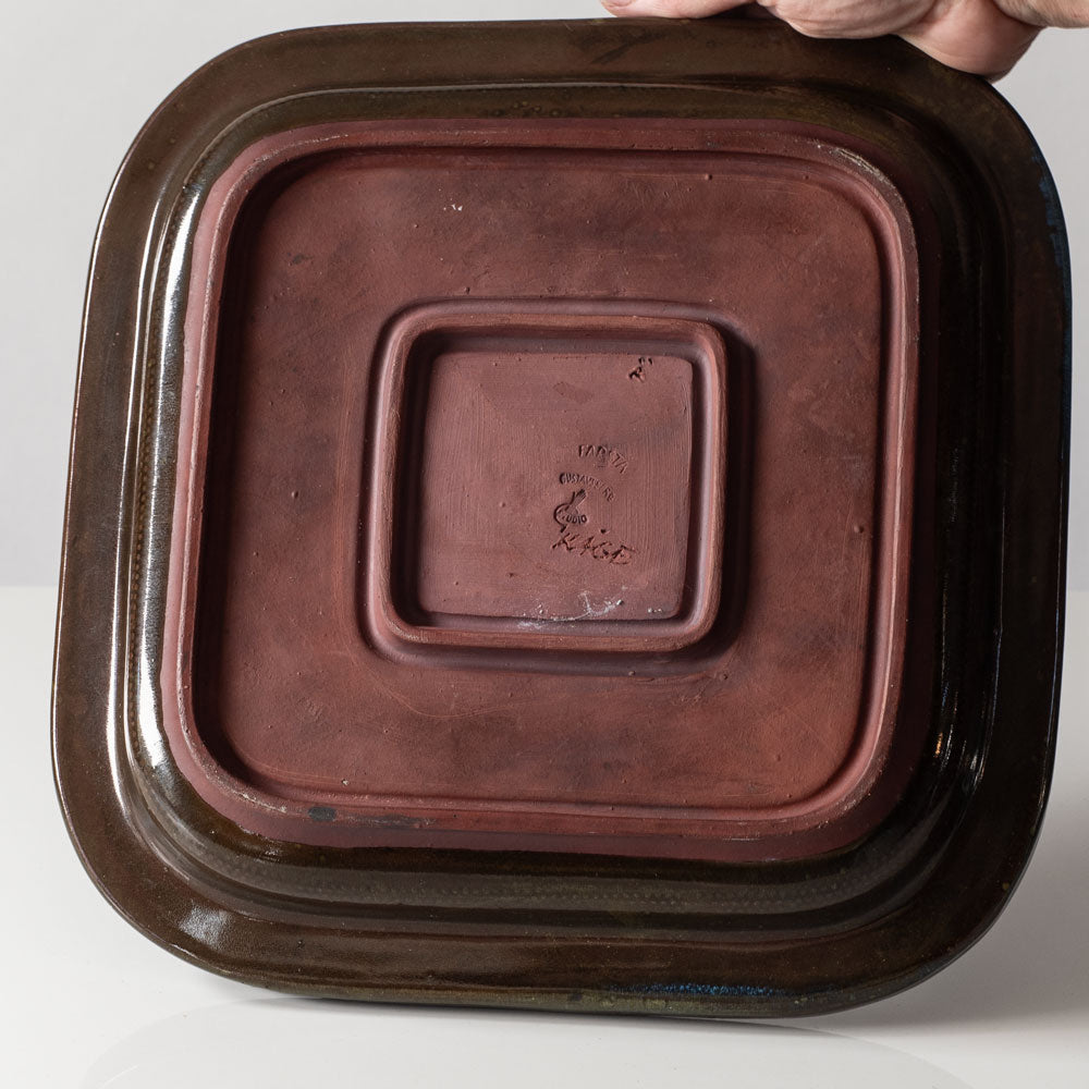 Wilhelm Kåge for Gustavsberg, Sweden, unique square "Farsta" dish J1332