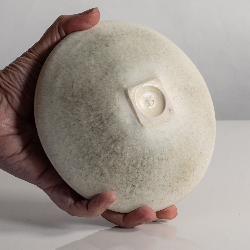 Otto Meier, Germany, unique ceramic vase with white and gray matte glaze L3743