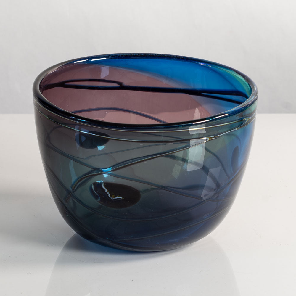 Eva Englund, Muraya Studio, Sweden, blue, green and purple glass vase M4168