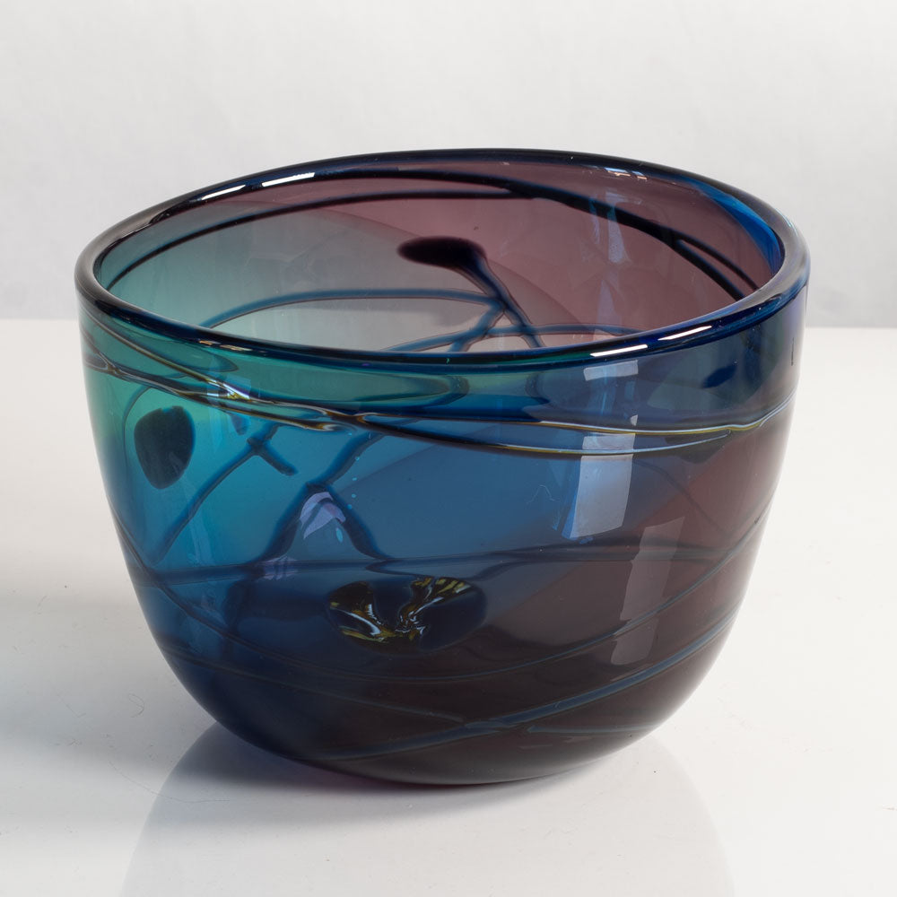 Eva Englund, Muraya Studio, Sweden, blue, green and purple glass vase M4168