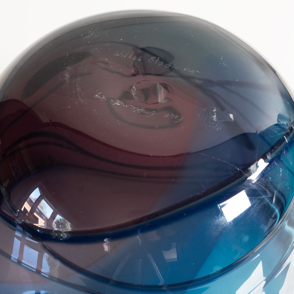 Eva Englund, Muraya Studio, Sweden, blue, green and purple glass vase M4168