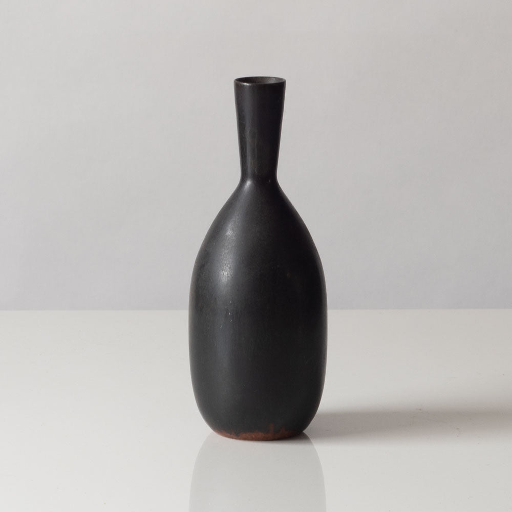 Carl Harry Stålhane for Rörstrand, Sweden, vase with dark brown glaze K2837