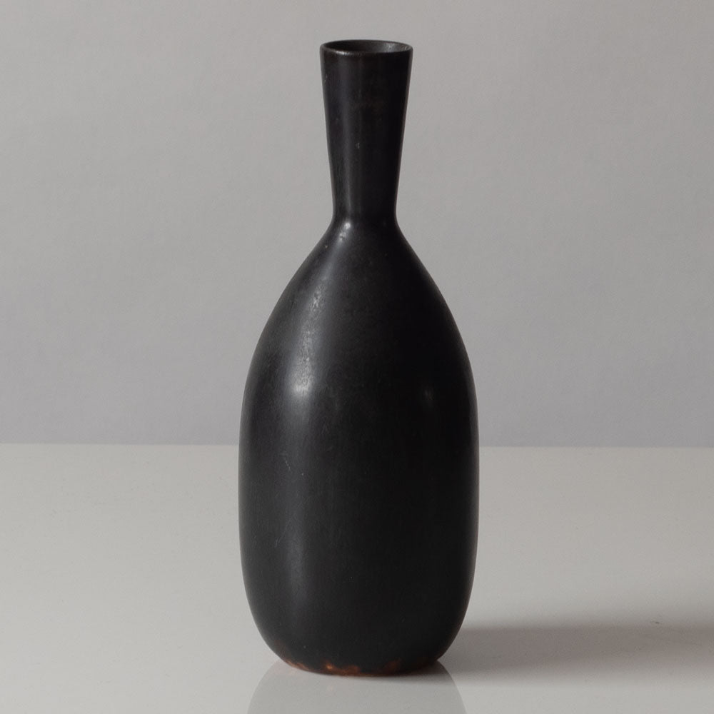 Carl Harry Stålhane for Rörstrand, Sweden, vase with dark brown glaze K2837