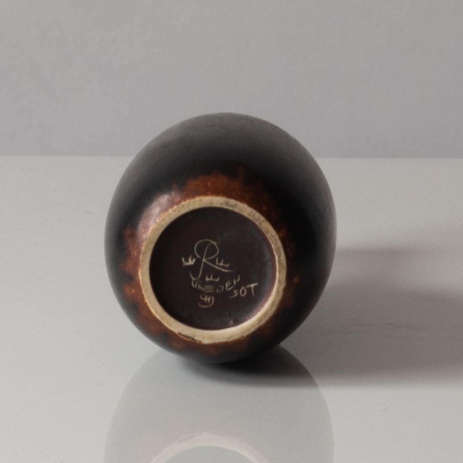 Carl Harry Stålhane for Rörstrand, Sweden, vase with dark brown glaze K2837